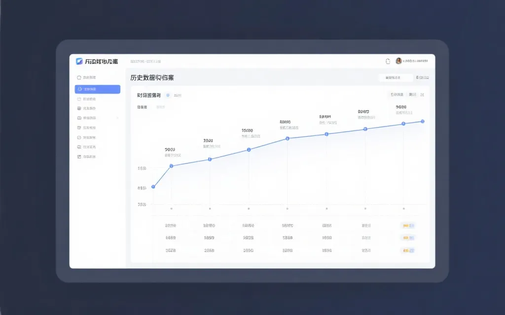 历史数据归档界面，时间线清晰，信息井然有序